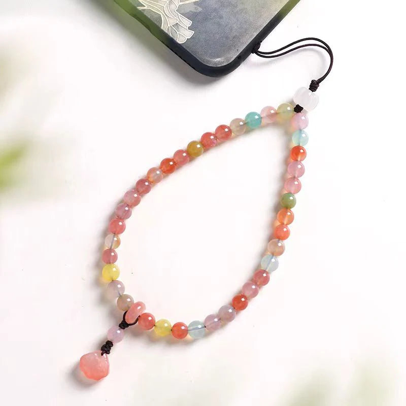 New Arrival Candy Color Phone Chain Strap for Phone Case Wrist Rope Keychain Desk Organizer Lanyard  of Luckly and happiness