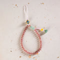 Natural Stone Handmade Phone Lanyard Short Pink Strawberry Quartz Beaded Chain with Red Agate Lucky Wealth for Phone, keys.