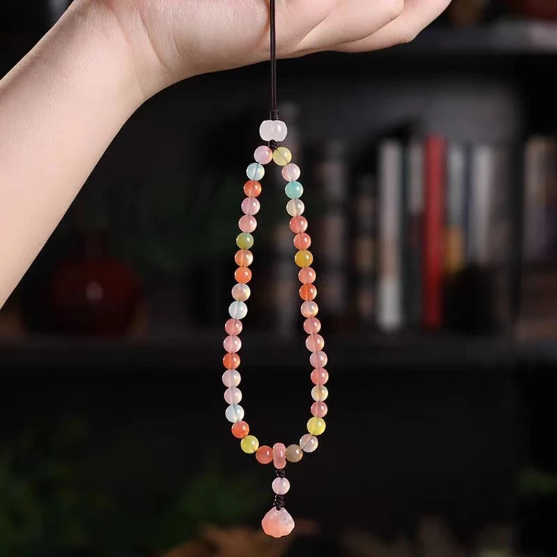 New Arrival Candy Color Phone Chain Strap for Phone Case Wrist Rope Keychain Desk Organizer Lanyard  of Luckly and happiness