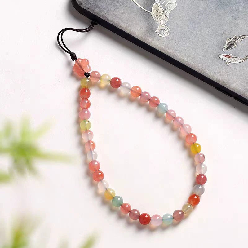 New Arrival Candy Color Phone Chain Strap for Phone Case Wrist Rope Keychain Desk Organizer Lanyard  of Luckly and happiness